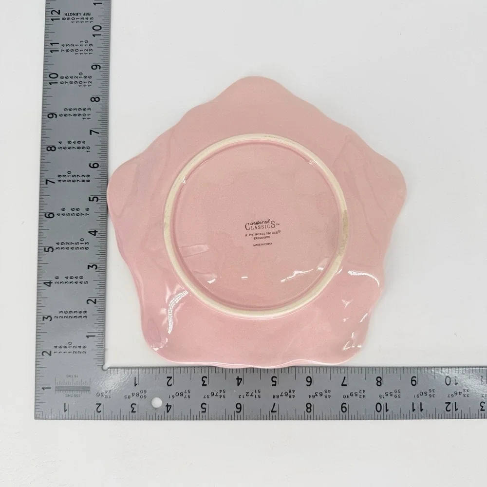 Princess House Inspired Classics PRH11 Pink Flower Salad Plates Set of 3 8.75